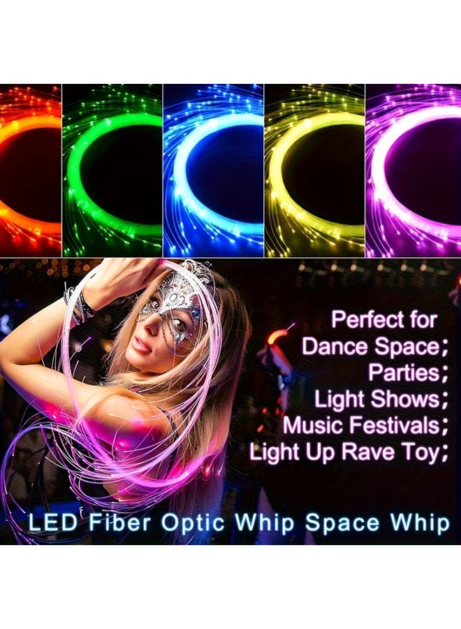 Rechargeable LED Fiber Optic Dance Whip Colorful Glow Stick For Party Club Performance - Image 3
