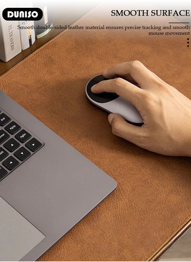 DUNISO Desk Pad Protector Mat, Dual Side PU Leather Desk Mat, Laptop Mat, Desk Protecor Mat, Large Mouse Pad Waterproof Desk Organizers Office Home Table Decor Gaming Writing Mat Smooth  - Image 2