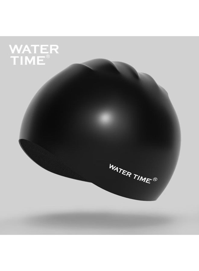 Watertime/shuichuan Silicone Swim Cap For Men And Women, Long Hair, Adult, Large Size, Ear Protection, High Elasticity, Comfortable, Non-constricting Swimming Cap - Image 1