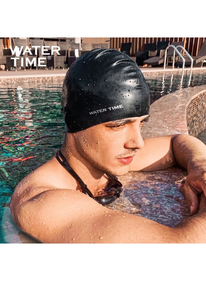 Watertime/shuichuan Silicone Swim Cap For Men And Women, Long Hair, Adult, Large Size, Ear Protection, High Elasticity, Comfortable, Non-constricting Swimming Cap - Image 2