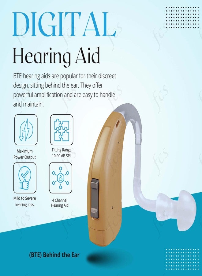 أف سي أس جهاز تضخيم الصوت الشخصي FCS الرقمي رباعي القنوات، سهل التركيب، مناسب لحالات فقدان السمع المتوسطة إلى الشديدة مع خاصية تقليل الضوضاء التلقائية (V - P) (ضمان البائع لمدة عامين). - Image 3