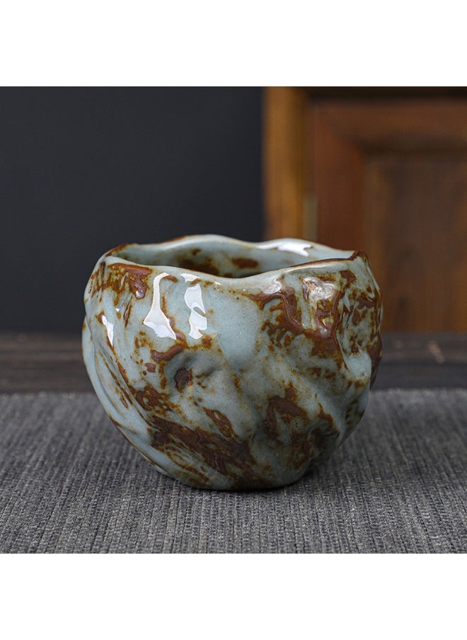 NIBEMINENT - Retro Creative Coarse Pottery Coffee Mug Niche Design Ceramic Kiln Tea Cup 150ml - Image 1