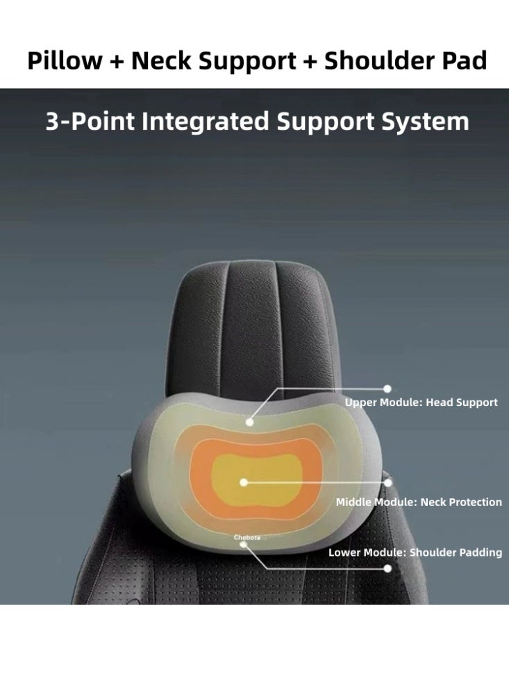 وسادة الدعم القطني ومجموعة وسادة الرقبة لمساند الرأس للسيارة, مجموعة وسادة الرقبة للسيارة, وسادة الدعم القطني للسيارة, دعم الظهر للسيارة, وسادة الذاكرة الرغوة منخفضة الظهر للتخفيف من آلام الظهر, السيارات الداخلية - Image 3