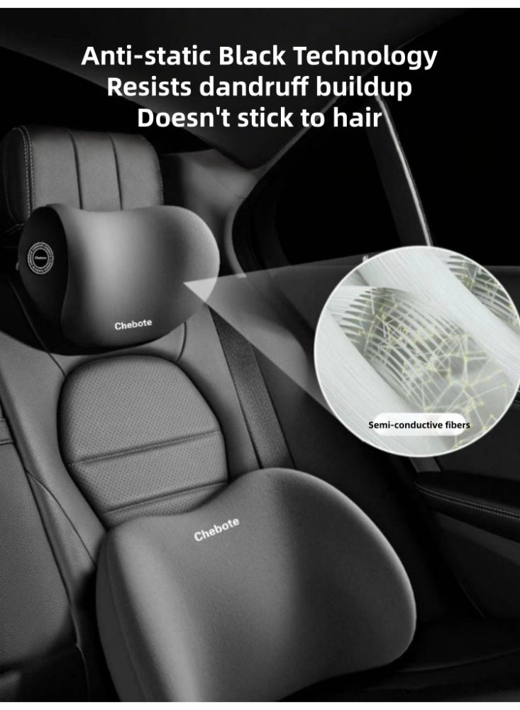وسادة الدعم القطني ومجموعة وسادة الرقبة لمساند الرأس للسيارة, مجموعة وسادة الرقبة للسيارة, وسادة الدعم القطني للسيارة, دعم الظهر للسيارة, وسادة الذاكرة الرغوة منخفضة الظهر للتخفيف من آلام الظهر, السيارات الداخلية - Image 5