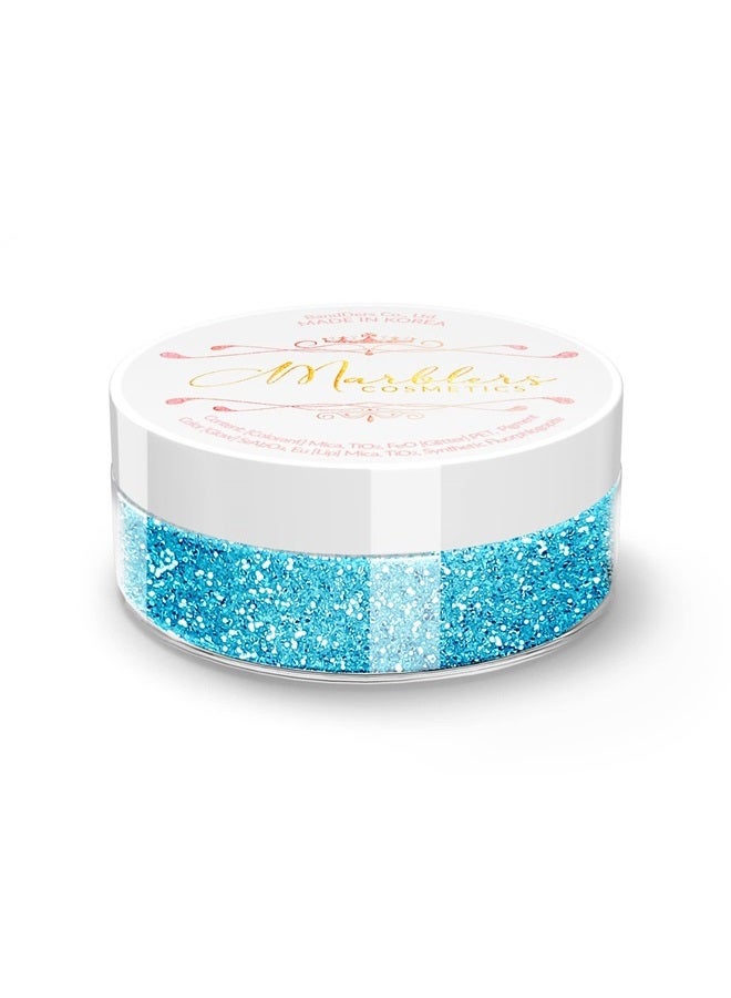MARBLERS Twinkle Face & Body Glitter [Aqua Blue] 0.18oz (5g) | Fine | Non-Toxic | Vegan | Cruelty-Free | Ethically Sourced | Festival Makeup | Eye, Hair, Nail, Eyeshadow | Cosmetic Grade - Image 1