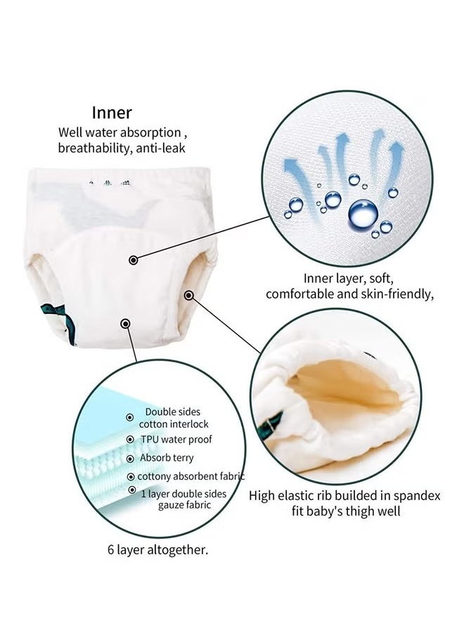 XiuWoo 6Pcs Toddler Underwear  Breathable Cotton Baby Potty Training Pants Toddler Learning Designs Pants for Boys Girls  - Image 4