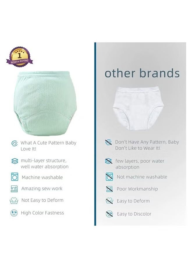 XiuWoo 6Pcs Toddler Underwear  Breathable Cotton Baby Potty Training Pants Toddler Learning Designs Pants for Boys Girls  - Image 2