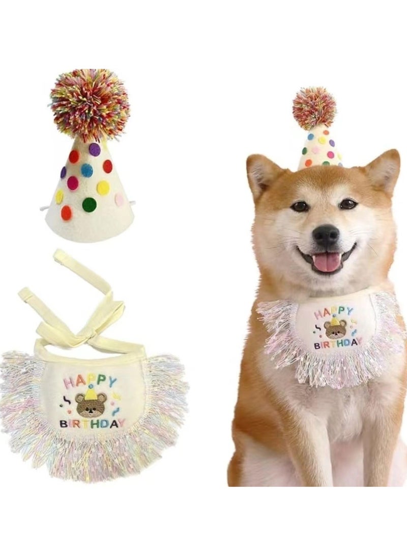 Green Tiger Trend Dogs Birthday Hat with Sequins Tassels Bib Trend, Cats Dogs Birthday Hat, Carnivals Photography Handkerchief, Dogs Birthday Hat, Girl Dogs Birthday Hat, Boy Dogs Birthday (Large) - Image 5