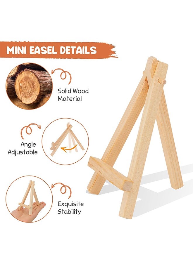 HY 12 Pieces Mini Wooden Easel, Desktop Small Easel, Wooden Photo Frame Tripod, Digital Oil Painting Display Mini Easel, Advertising Display Stand  - Image 3