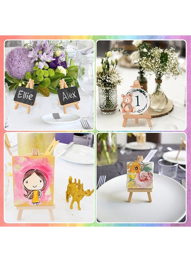 HY 12 Pieces Mini Wooden Easel, Desktop Small Easel, Wooden Photo Frame Tripod, Digital Oil Painting Display Mini Easel, Advertising Display Stand  - Image 4