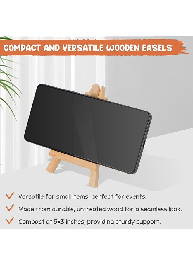 HY 12 Pieces Mini Wooden Easel, Desktop Small Easel, Wooden Photo Frame Tripod, Digital Oil Painting Display Mini Easel, Advertising Display Stand  - Image 5