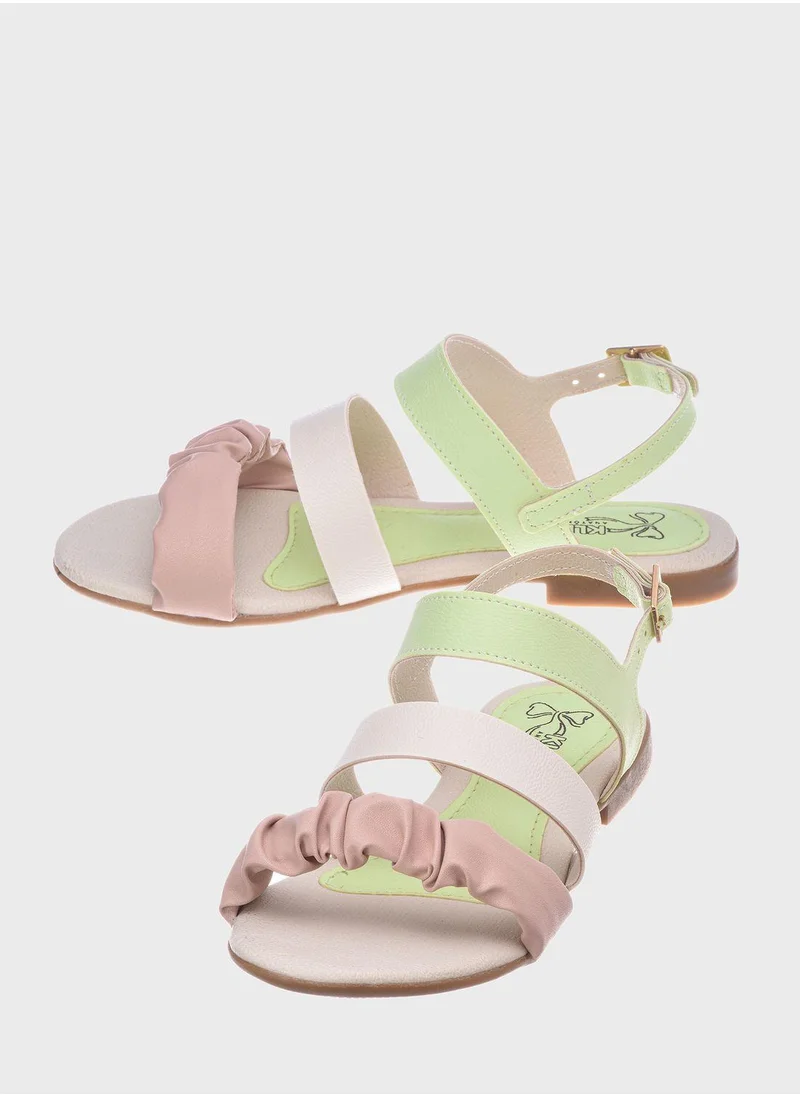 Klin Kids Velcro Back Striped Sandals