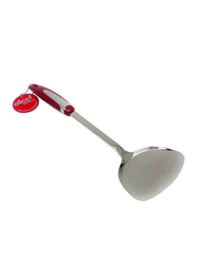 Ascot Oriental Turner Stainless Steel Turner Silver and Red Strong in Rust, Heat Resistance, Cooking Turner or Spoon - Image 2
