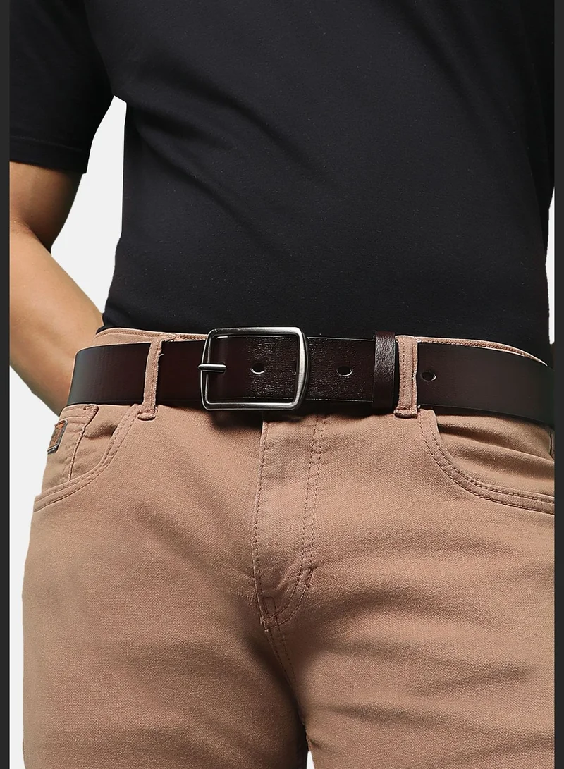 French Accent Textured Formal PU Leather Belt For Men