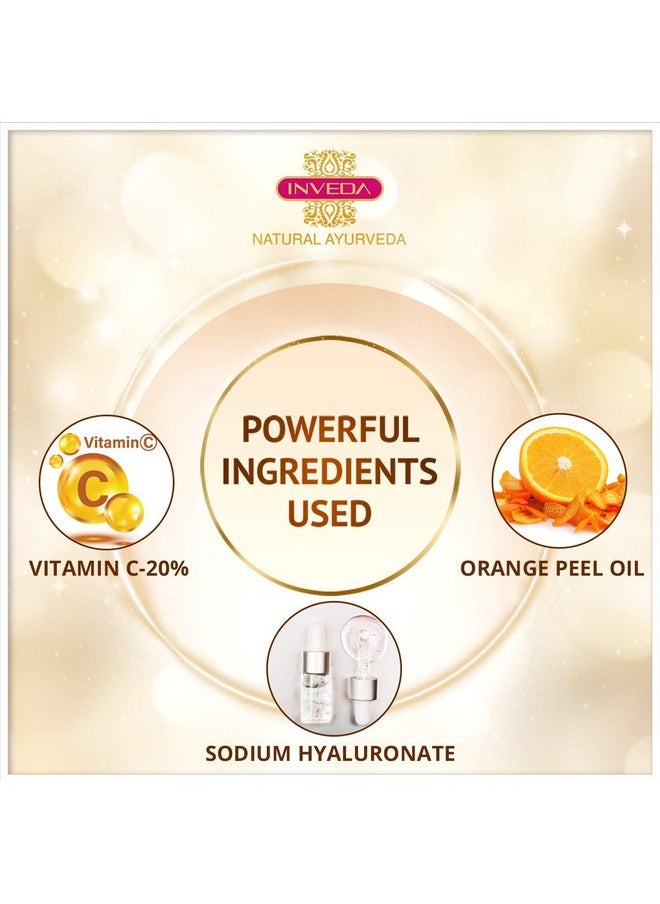 Inveda Concentrated Vitamin C Serum 20%, Removes Dark Spots, Gives Even Tone, Bright & Tight Skin With Orange Peel Oil For Hydrated Youthful Glow, 30Ml  - Image 4