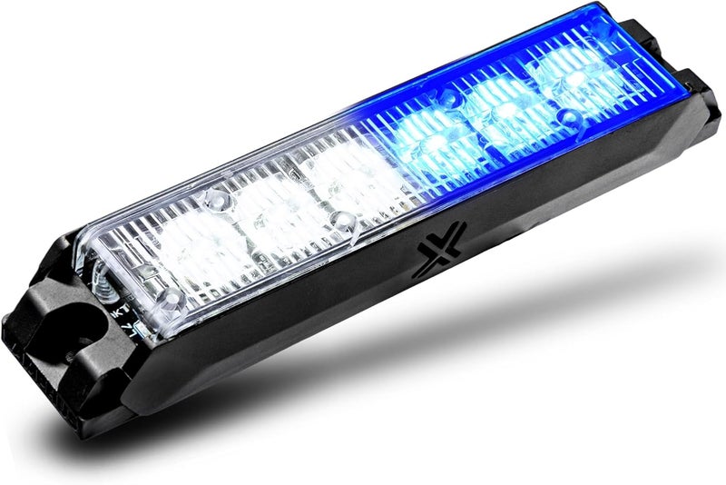 LAMPHUS NanoFlare 5" 6W Blue White LED Surface Mount Police Grill Strobe Warning Lights [SAE Class 1] 12V Rectangle Grille Flashing Emergency Light Head for Fire Figher Responder Vehicle Car - Image 1