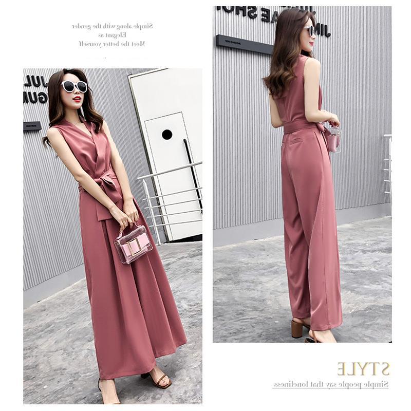 Summer 2024 V-Neck Slim Jumpsuit for Women Black - Image 5