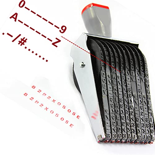 ZENG 10 Digits Multi-Function Changeable Symbols, Numbers 0-9 & Alphabet A-Z Rubber Stamp for Office, School, Packaging, Imprint Size 60 x 3.5 mm, Multicolo - Image 3