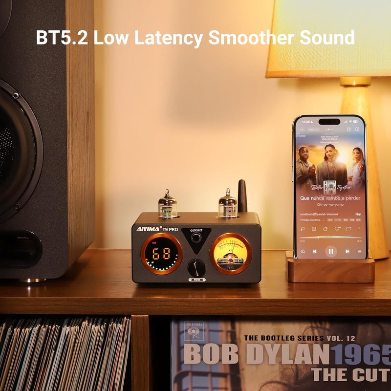 AIYIMA T9 PRO 200W Bluetooth Amplifier HiFi Digital Class D Power Amp 2.0/2.1 Channel Vacuum Tube DAC Amp with VU Meter & Bass Treble Bluetooth 5.2 Coaxial Optical PC-USB inputs ( T9 PRO) - Image 4