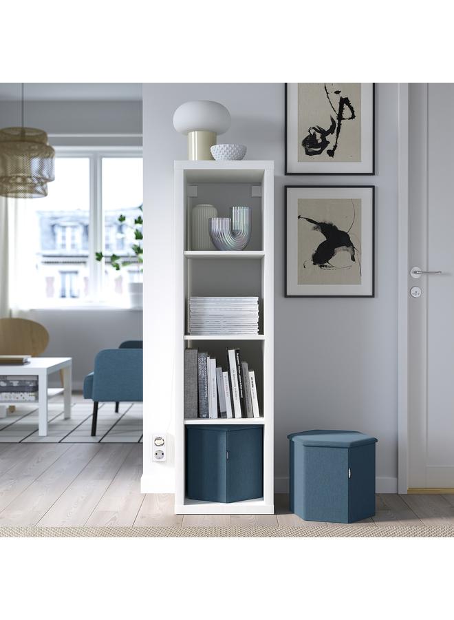 Zaboon Pouffe With Storage, Knisa Medium Blue - Image 3