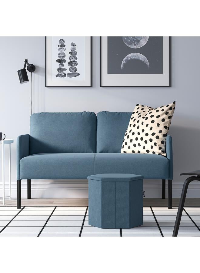 Zaboon Pouffe With Storage, Knisa Medium Blue - Image 2