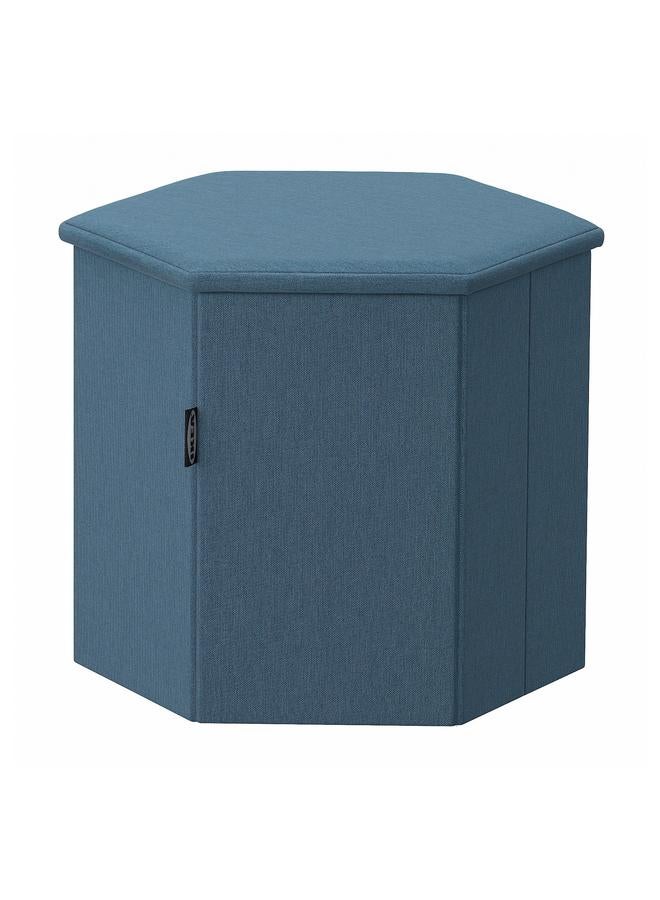 Zaboon Pouffe With Storage, Knisa Medium Blue - Image 1