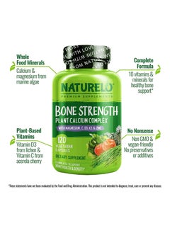 NATURELO Bone Strength - Plant-Based Calcium Complex With Magnesium.C.D3.K2 & Zinc To Support Bone Health & Density- 120 Vegetarian Capsules  - Image 4