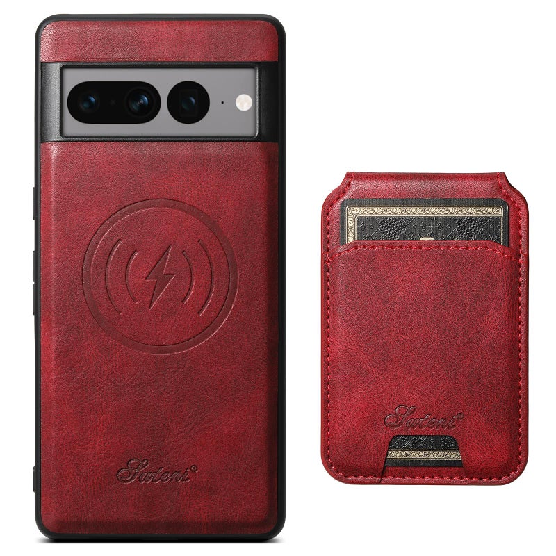 Suteni For Google Pixel 10 Pro H15 Oil Eax Leather Detachable Wallet Back Phone Case(Red) - Image 1