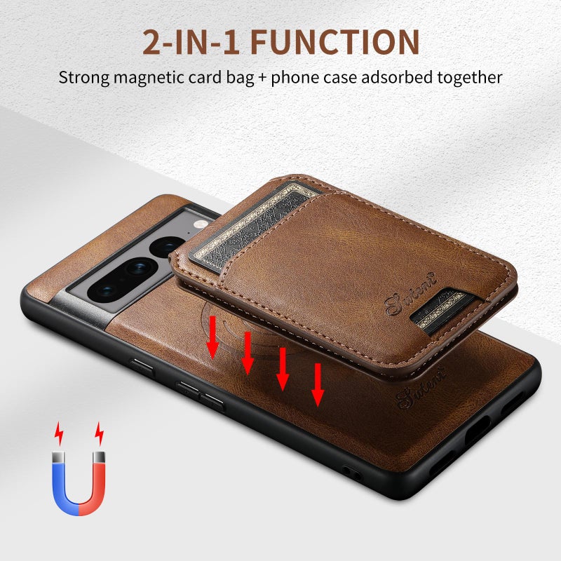 Suteni For Google Pixel 10 Pro H15 Oil Eax Leather Detachable Wallet Back Phone Case(Red) - Image 5