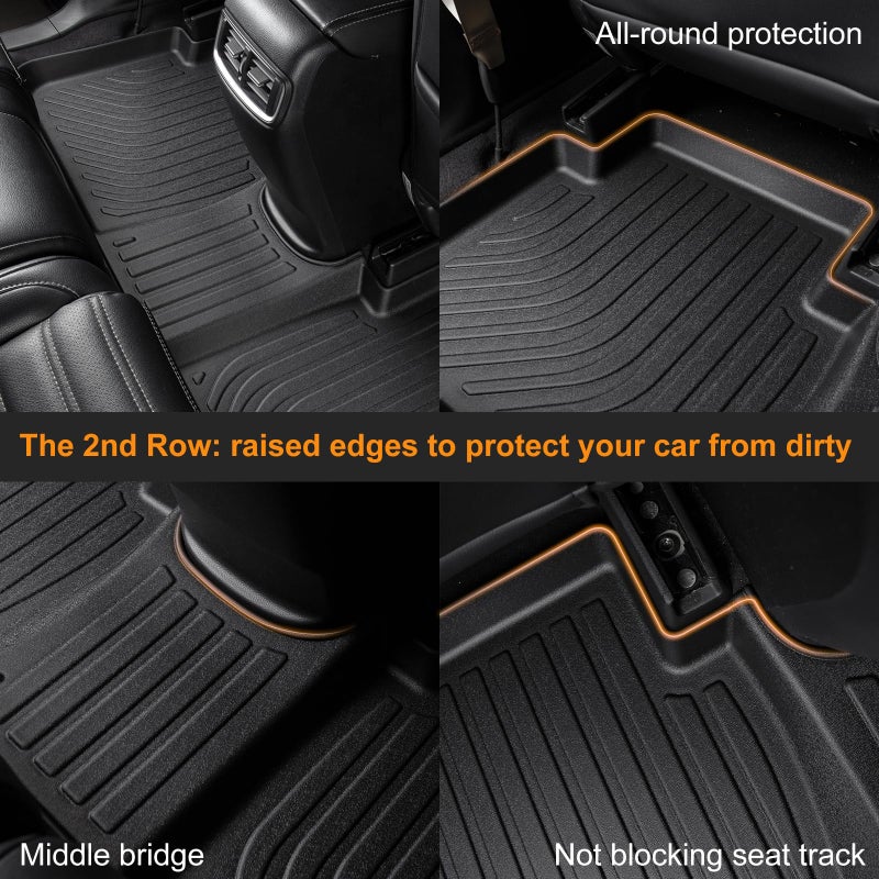 Binmotor-Floor Mats & Cargo Liner for Toyota Corolla 2020-2026 (Include Hybrid),Only Sedan, Corolla LE/SE/XSE/Nightshade, All Weather Car Mats Floor Liners Corolla Hybrid Accessories Mats - Image 5