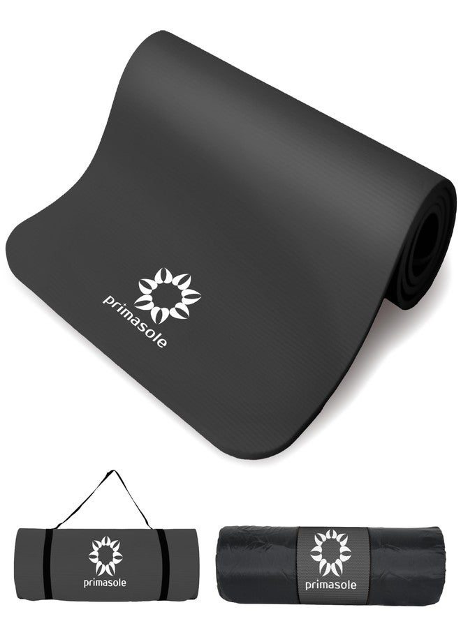 Primasole Thick Yoga Mat, 1/2-Inch Extra Thick NBR Mat with Enhanced Stability - Textured Design, Lightweight Mat with Carrying Strap & Case for Yoga, Pilates, Gym & Home Use (Multiple Colors) - Image 1