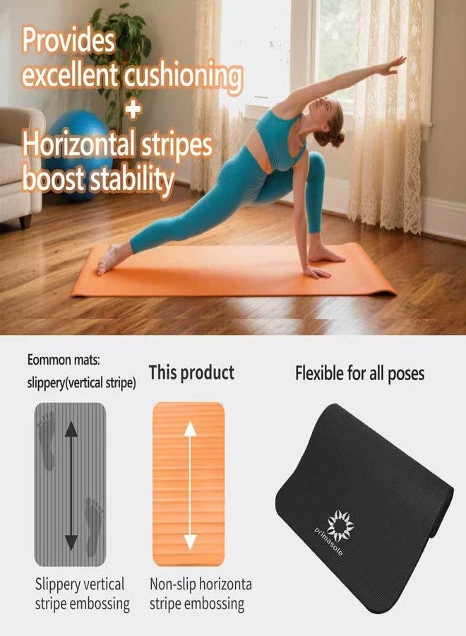 Primasole Thick Yoga Mat, 1/2-Inch Extra Thick NBR Mat with Enhanced Stability - Textured Design, Lightweight Mat with Carrying Strap & Case for Yoga, Pilates, Gym & Home Use (Multiple Colors) - Image 3