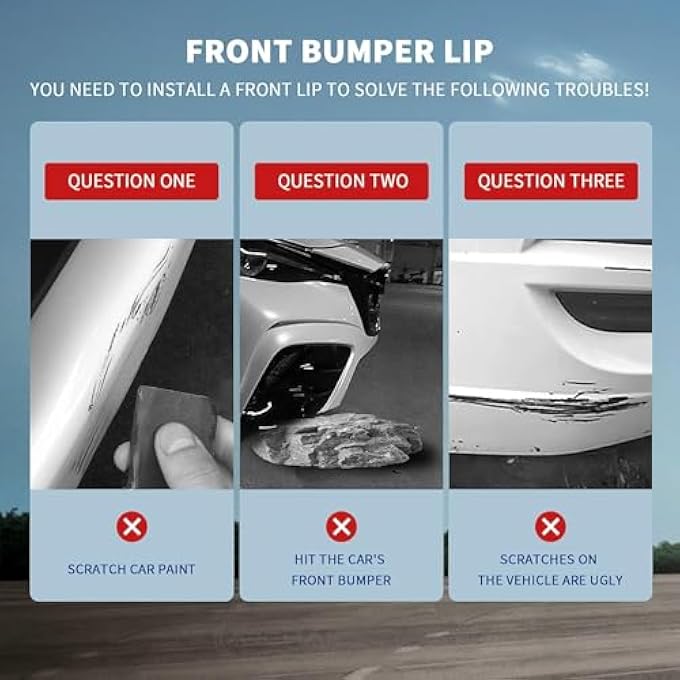 LONGDING 3PCS Front Bumper Lip Compatible with Hyundai Elantra Sedan 4-Door 2024-2025,Glossy Black Front Bumper Splitter Kit - Image 4