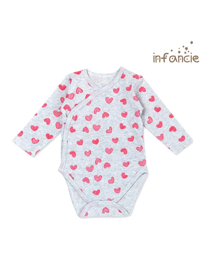 infancie Pack Of 2 - Heart Print Wrap Bodysuit - Image 2