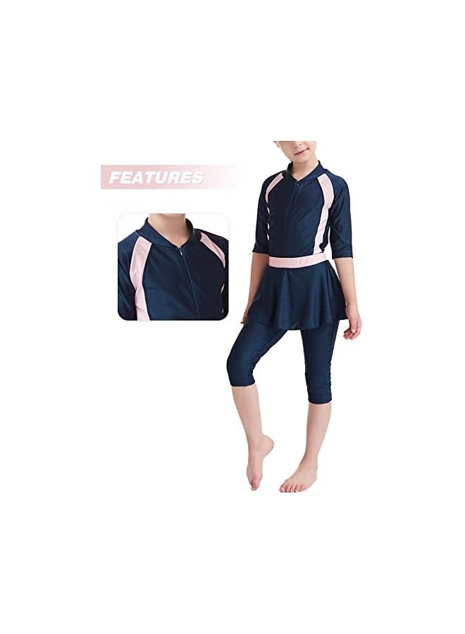 Muslim Swimsuit for Kids Girls Full Cover Islamic Bathing Suit Hijab Burkini Swimwear - Image 2