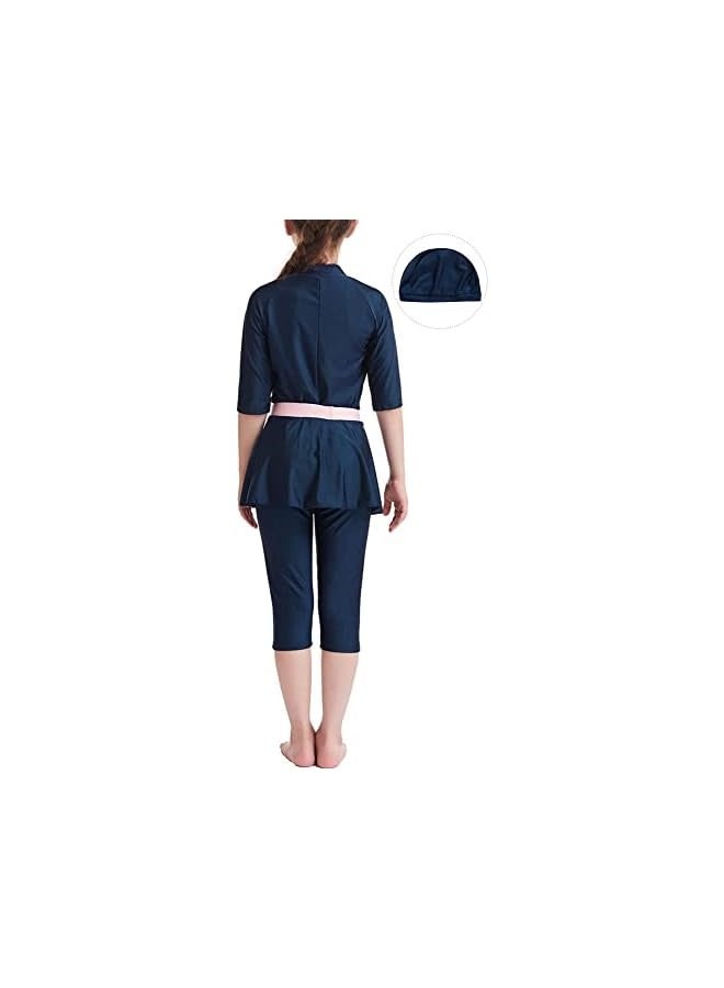 Muslim Swimsuit for Kids Girls Full Cover Islamic Bathing Suit Hijab Burkini Swimwear - Image 4