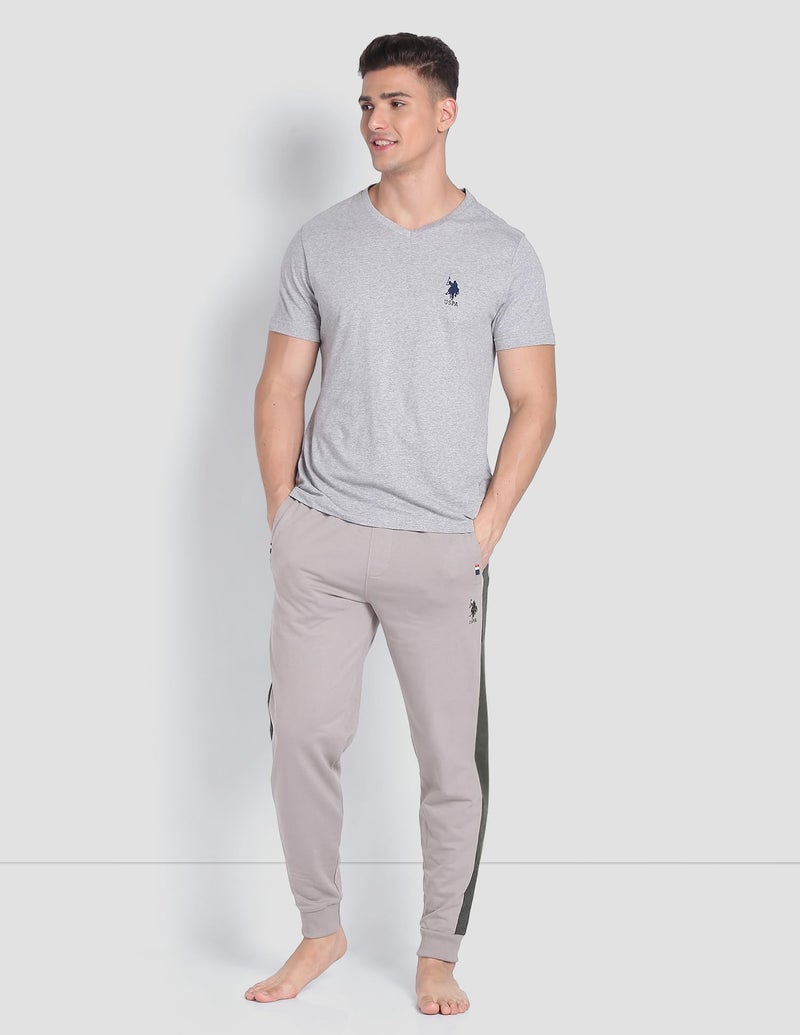 U.S. POLO ASSN. Contrast Panel Tapered OJ001 Lounge Joggers - Pack of 1 (ASH M) - Image 4