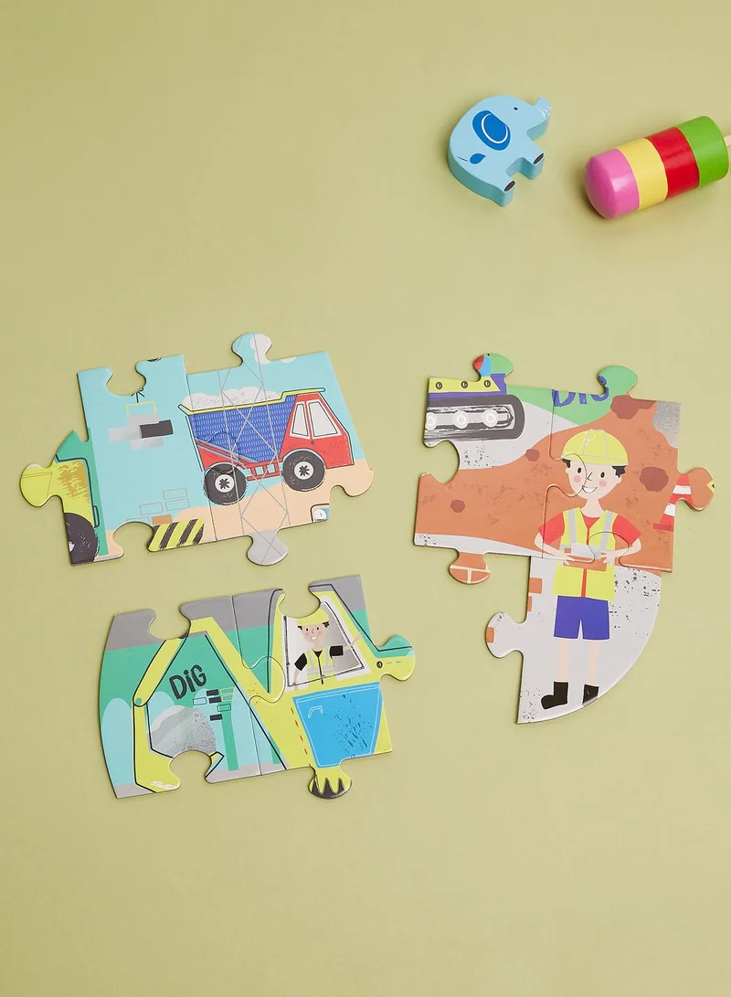 Floss & Rock Construction 40Pc "Truck" Shaped Jigsaw With Shaped Box