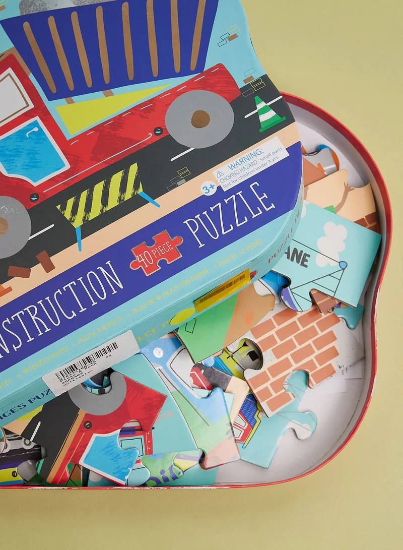 Floss & Rock Construction 40Pc "Truck" Shaped Jigsaw With Shaped Box