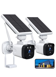 Camcamp 4MP Wireless Solar WiFi Surveillance Camera Kit, Video Surveillance Kit with 2 x 4MP External Battery, Outdoor Solar Camera, 2-Way Audio, Human Detection, IP65