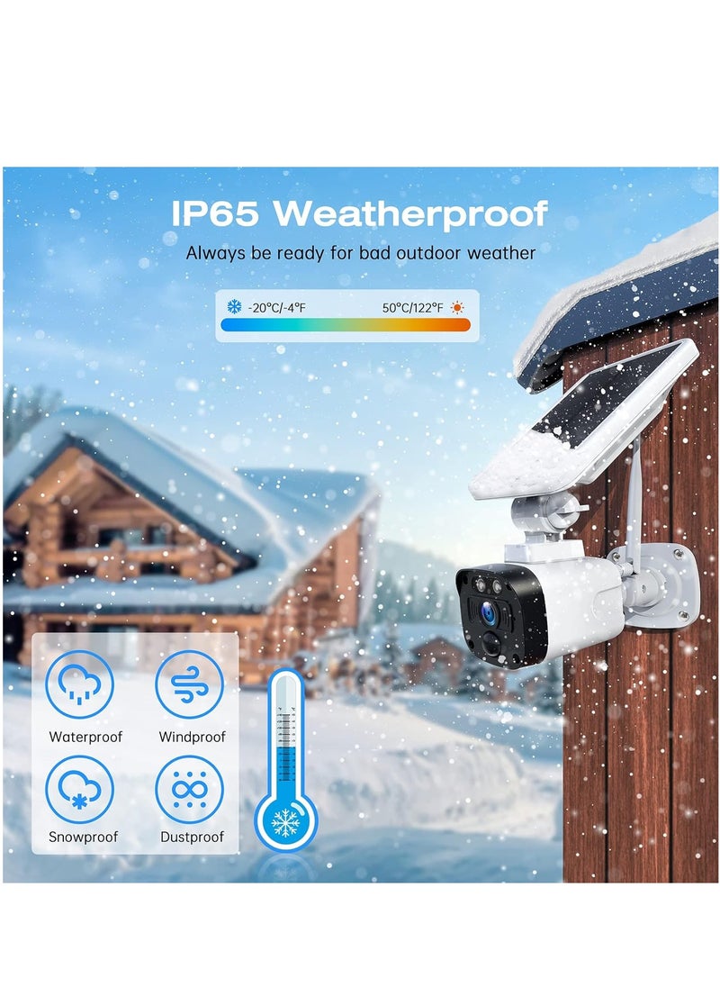 Generic - Camcamp 4MP Wireless Solar WiFi Surveillance Camera Kit, Video Surveillance Kit with 2 x 4MP External Battery, Outdoor Solar Camera, 2-Way Audio, Human Detection, IP65 - Image 1