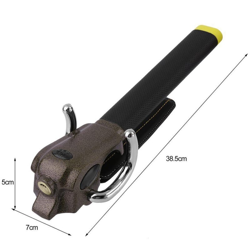 Foldable Aluminum Alloy Steering Wheel Lock Security Device with Fork Handle Black - Image 3