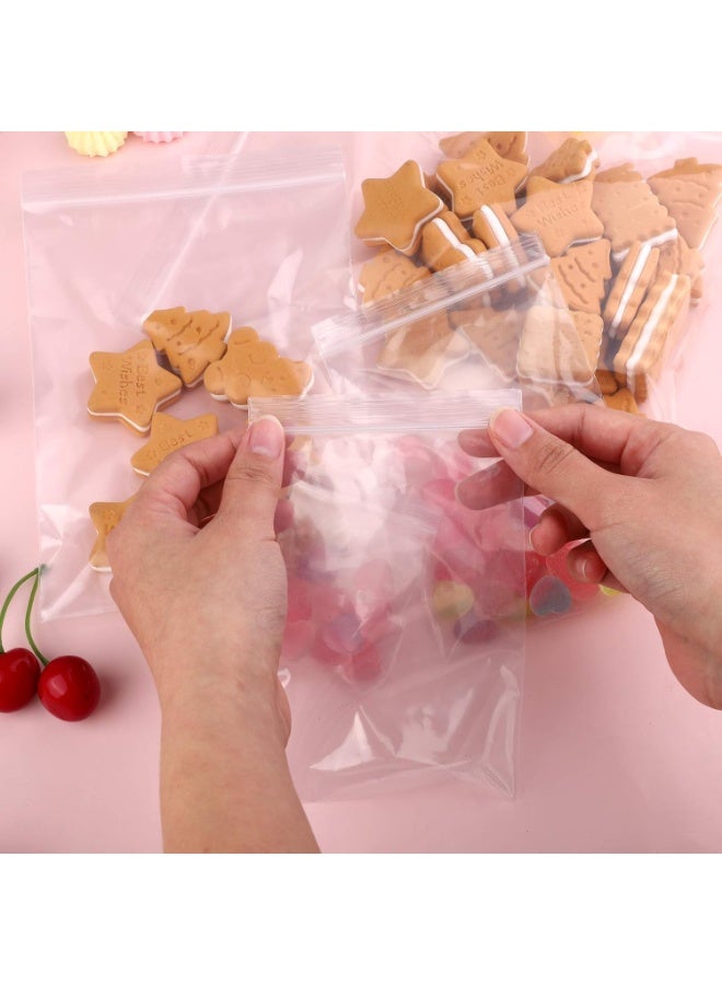 100 Pieces Clear Plastic Airtight Storage Bags Resealable Bags Durable for Kitchen Jewelry Cookies Candy Storage - Image 2