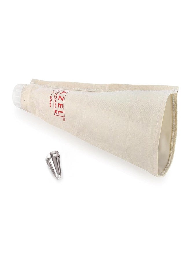 هايزل أكياس تزيين الكيك من هازل مع فوهة | كيس تزيين كيك صغير الحجم قابل لإعادة الاستخدام 25 سم مع فوهة على شكل نجمة، أبيض - Image 2