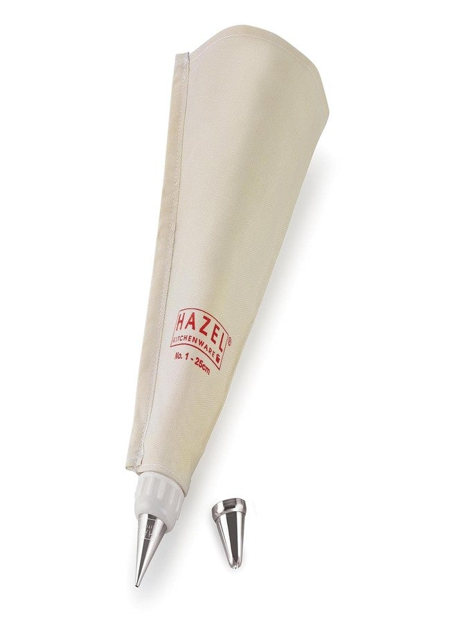 هايزل أكياس تزيين الكيك من هازل مع فوهة | كيس تزيين كيك صغير الحجم قابل لإعادة الاستخدام 25 سم مع فوهة على شكل نجمة، أبيض - Image 1