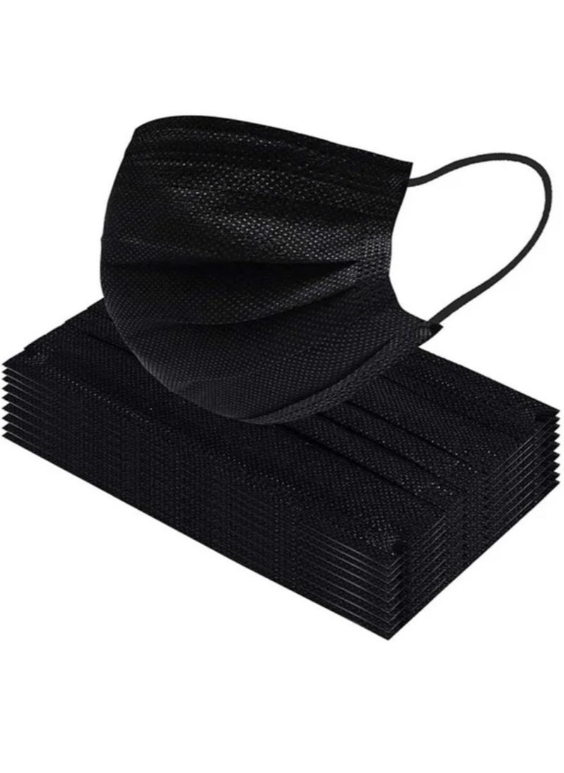 Generic 50-Piece 3-Layer Disposable Black Face Mask For Adults  - Image 1