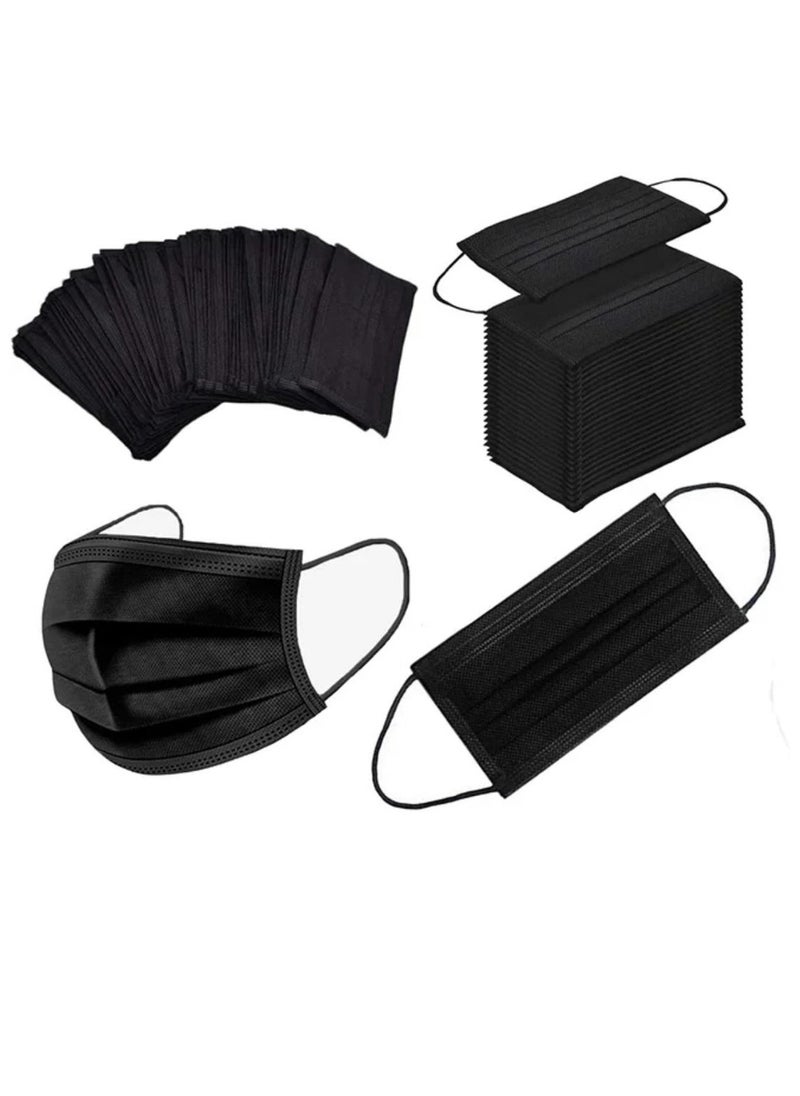 Generic 50-Piece 3-Layer Disposable Black Face Mask For Adults  - Image 4