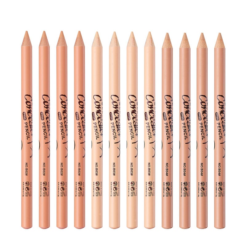 Zevni 12 Pcs Wonder Concealer Pencilï¼Œ3 Colors Face Concealer Pencilï¼ŒEvens Out Skin Toneï¼ŒCan Perfection Conceal Blemishï¼ŒDark Circleï¼ŒAging Spotï¼ŒAcneï¼Œetc - Image 1