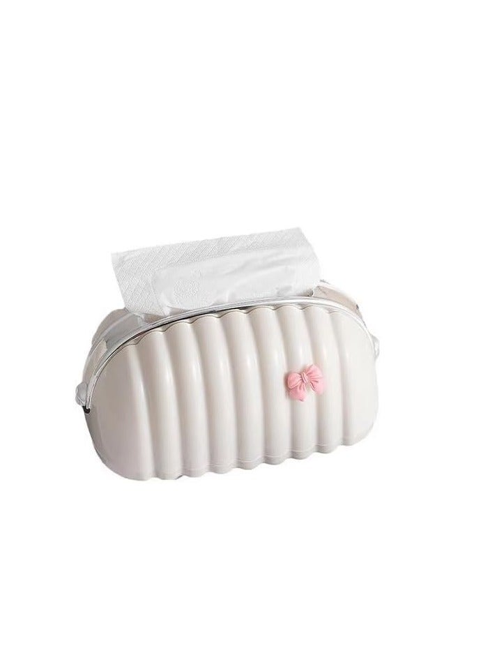 Elegant Handbag Tissue Box, Luxury Decorative Bow Design, Durable Plastic Tissue Box with Cover, Perfect for Home, Office, Car  - Image 1