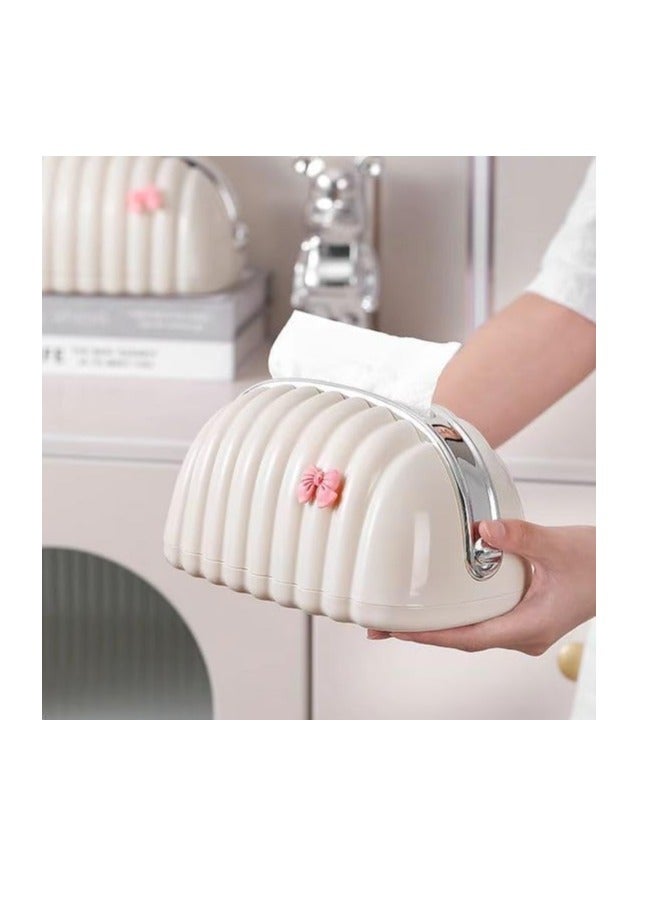 Elegant Handbag Tissue Box, Luxury Decorative Bow Design, Durable Plastic Tissue Box with Cover, Perfect for Home, Office, Car  - Image 2